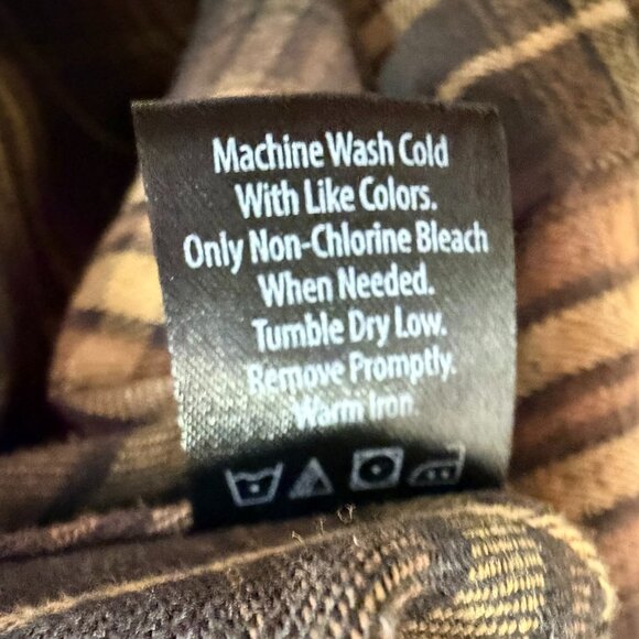 Burnside Brown Plaid Hooded Flannel Shirt – Men’s Medium - Picture 7 of 8